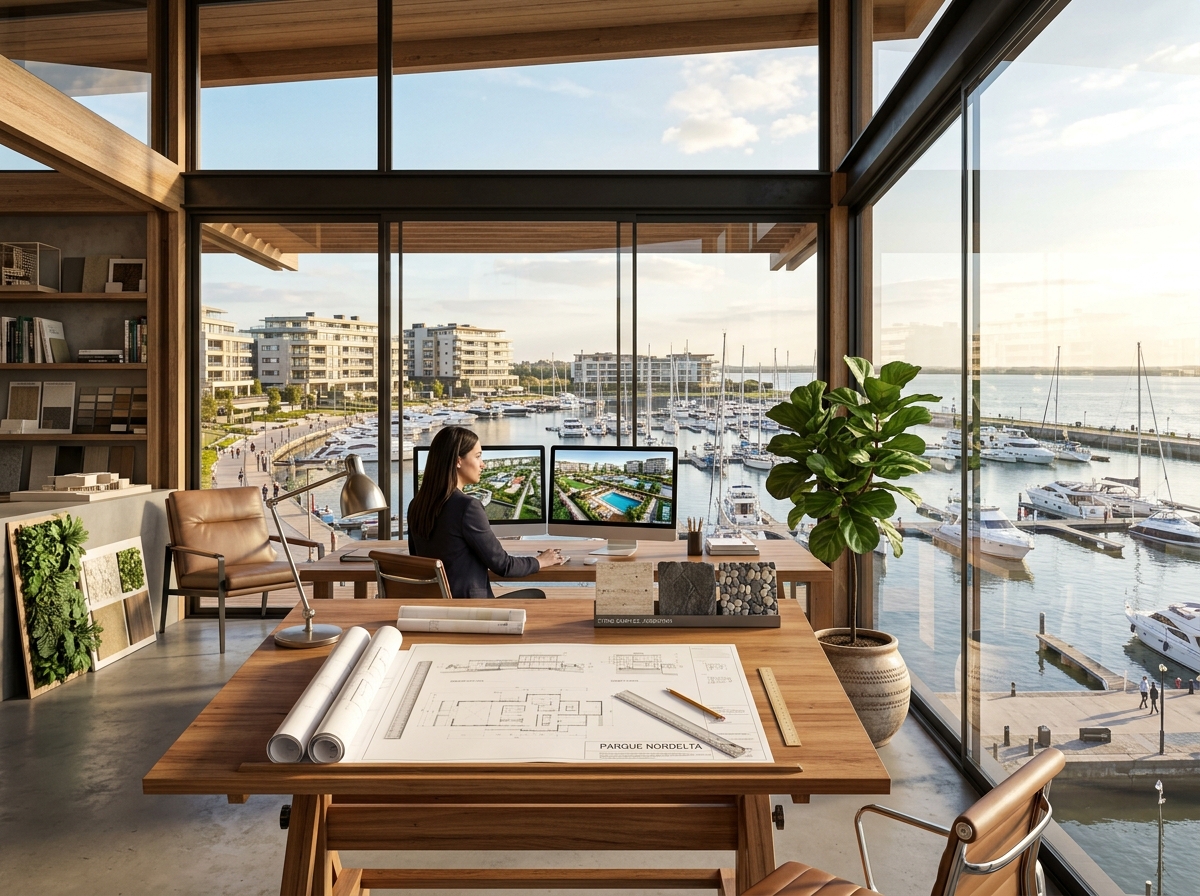 Estudio y showroom de arquitectura paisajística en Bahía Grande Nordelta